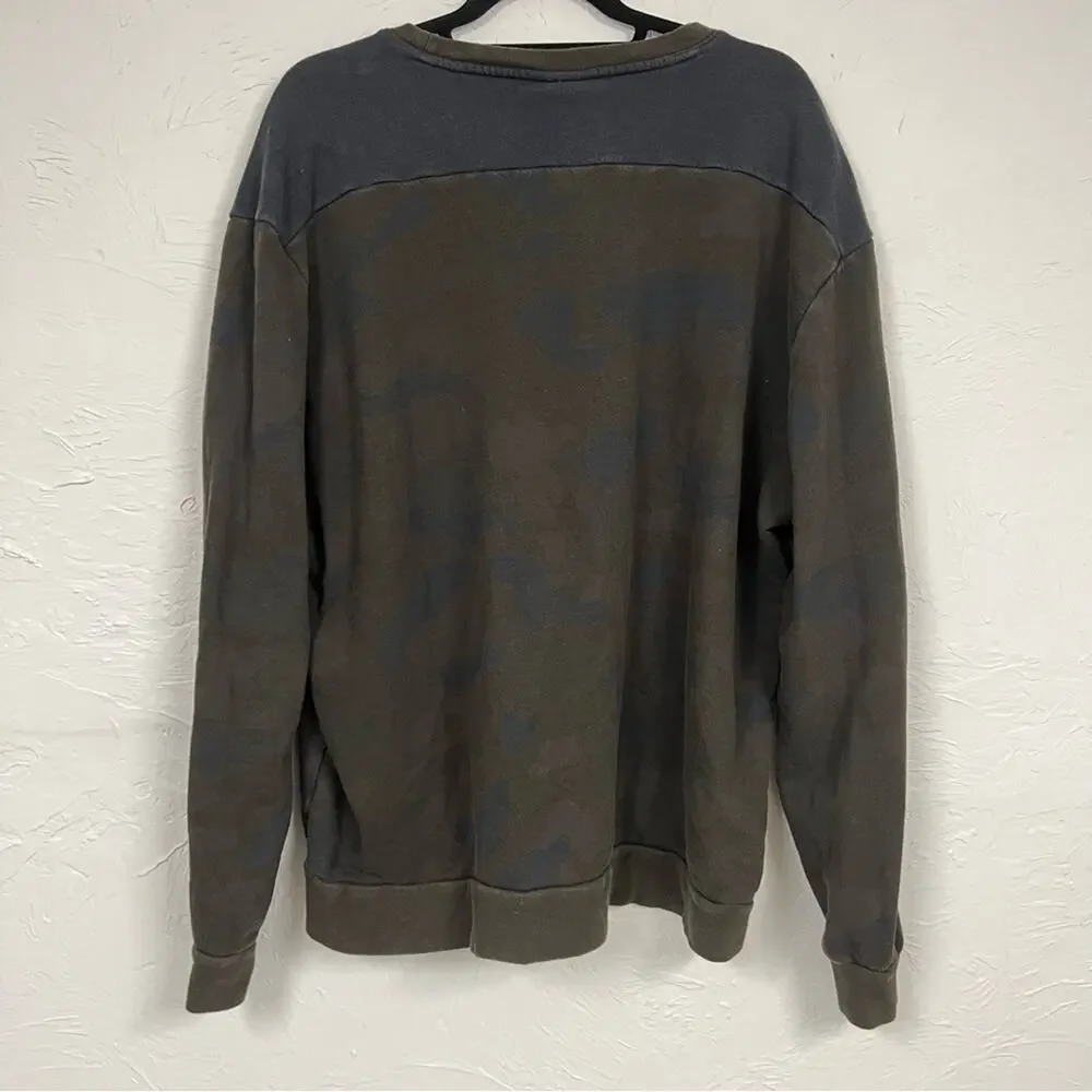 Philip Lim Target Brown & Green Camo Print Sweater Mens XXL Pullover Crew Neck
